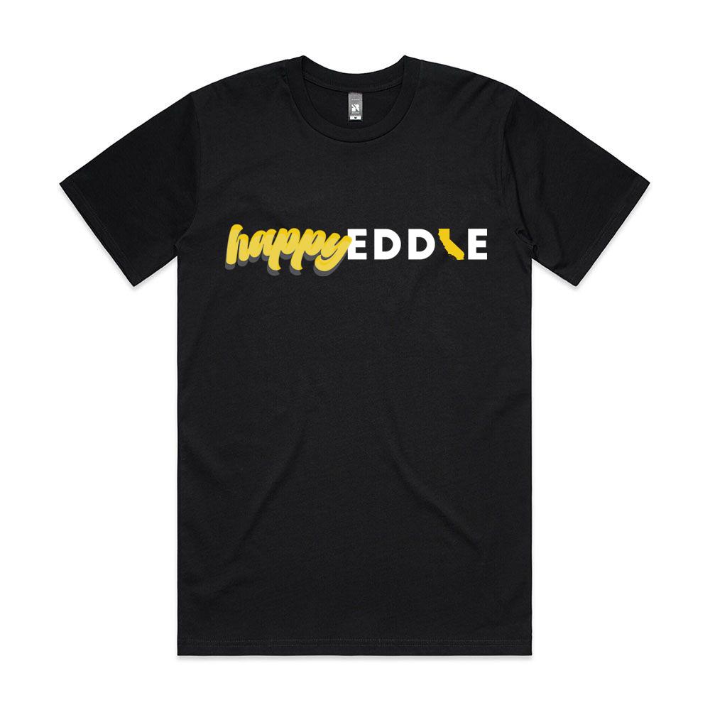 Happy Eddie Script T-Shirt CALIFORNIA - Black/Yellow