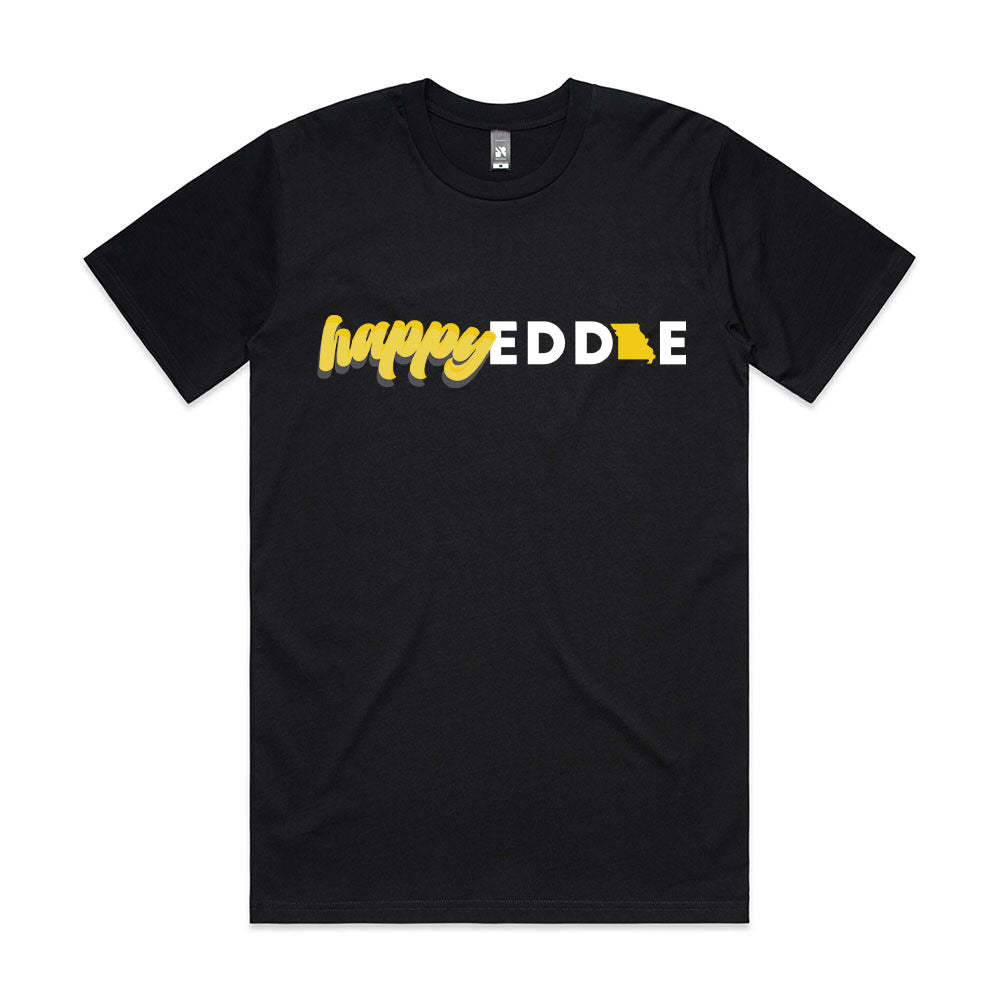Happy Eddie Script T-Shirt MISSOURI - Black/Yellow