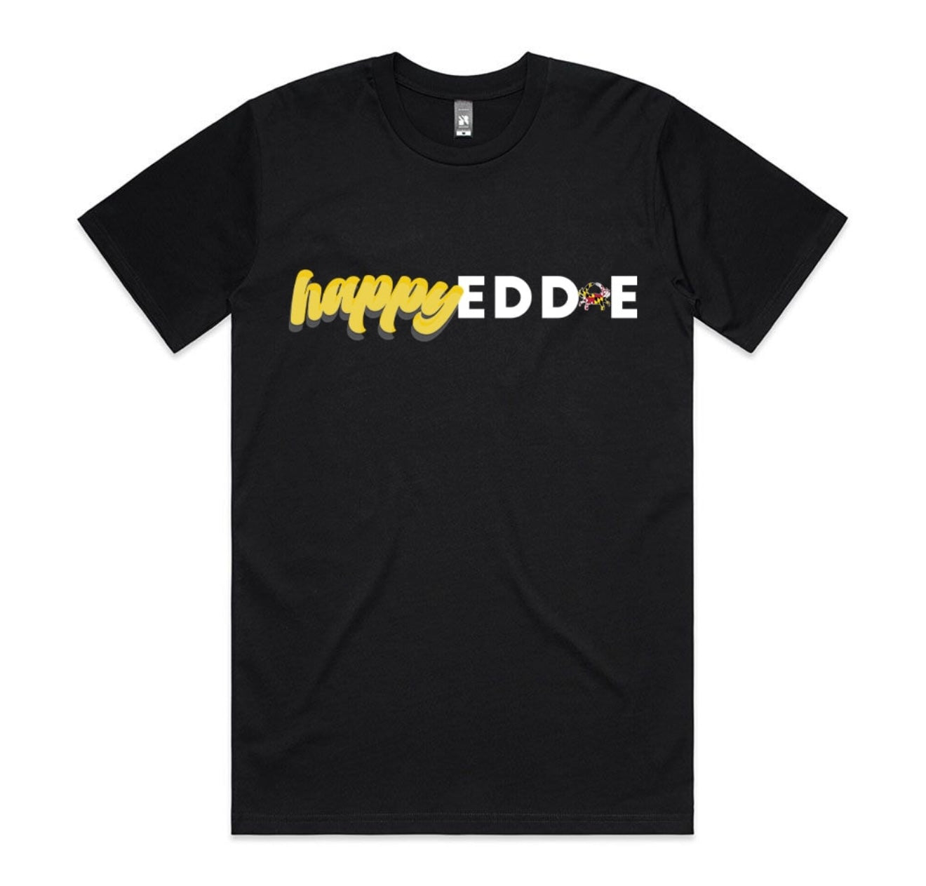 Happy Eddie Script T-Shirt MARYLAND Crab - Black/Yellow/Red