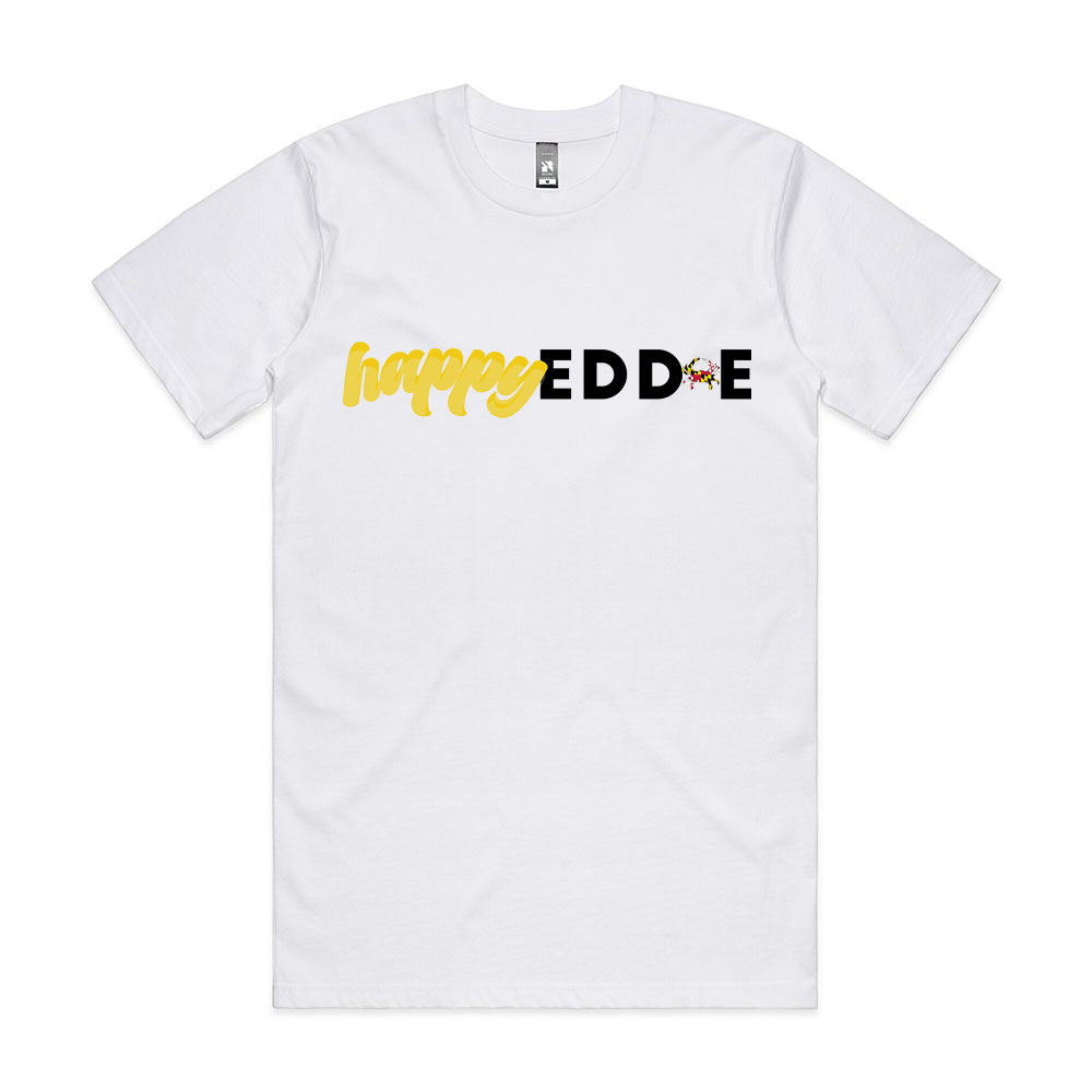 Happy Eddie Script T-shirt MARYLAND Crab - White/Yellow/Red