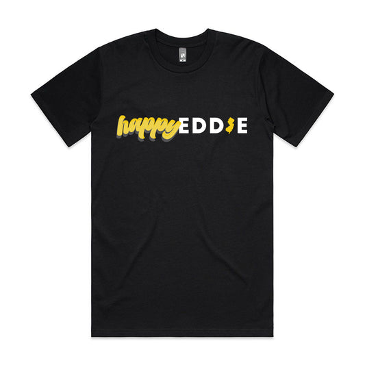 Happy Eddie Script T-Shirt NEW JERSEY - Black/Yellow